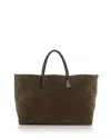 Bottega Veneta Suede & Leather Tote In Khaki