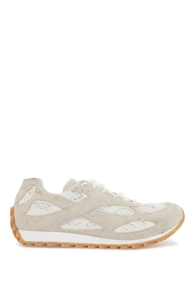 BOTTEGA VENETA SUEDE AND MESH ORBIT SNEAKERS IN ITALIAN