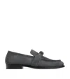 Bottega Veneta Knot Detail Round Toe Textured Leather Loafers In Blue