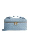 Bottega Veneta Suede Bang Bang Vanity Case Bag In Gray