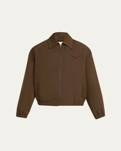 Bottega Veneta Suede Blouson Jacket In Brown