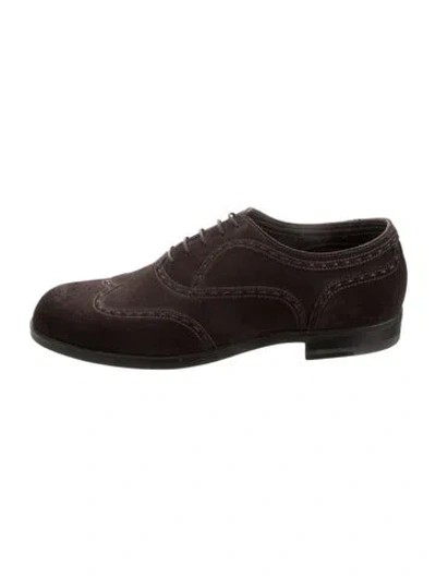 Pre-owned Bottega Veneta Suede Brogues In Brown