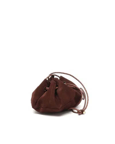Bottega Veneta Suede Bucket Bag In Purple