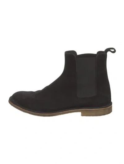 Pre-owned Bottega Veneta Suede Chelsea Boots In Black