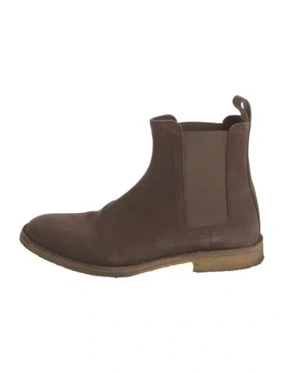 Pre-owned Bottega Veneta Suede Chelsea Boots In Brown