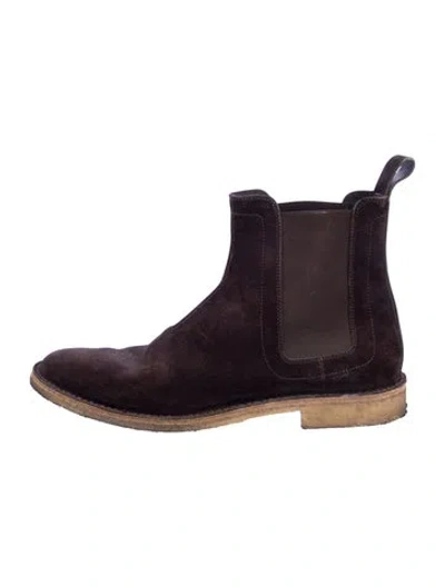 Pre-owned Bottega Veneta Suede Chelsea Boots In Brown