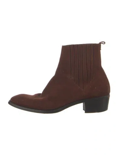 Pre-owned Bottega Veneta Suede Chelsea Boots In Brown