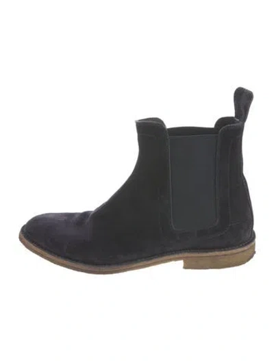 Pre-owned Bottega Veneta Suede Chelsea Boots In Gray