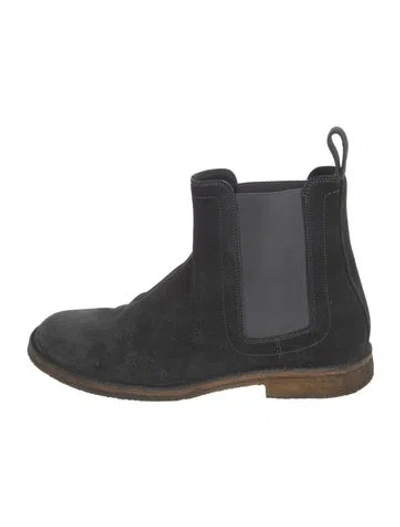 Pre-owned Bottega Veneta Suede Chelsea Boots In Gray