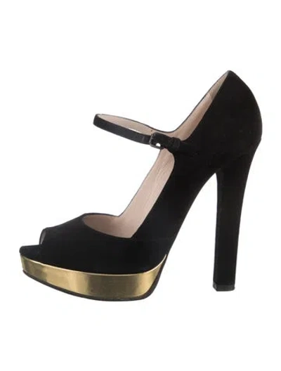 Pre-owned Bottega Veneta Suede Colorblock Pattern Pumps In Black