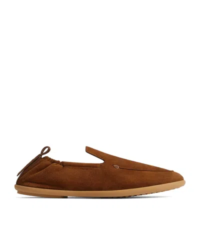 Bottega Veneta Suede Dawson Loafers In Brown