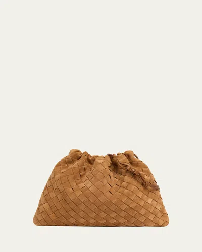 Bottega Veneta Suede Drawstring Pouch Clutch Bag