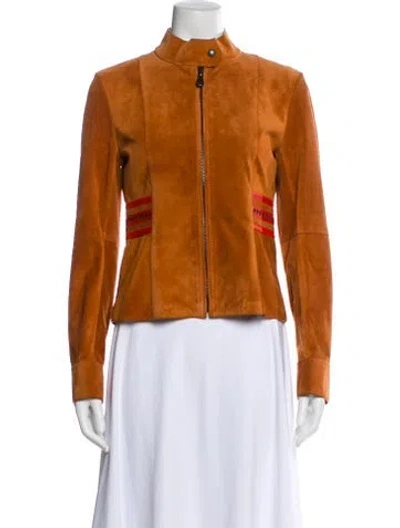 Pre-owned Bottega Veneta Suede Evening Jacket In Orange