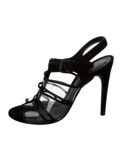 Pre-owned Bottega Veneta Suede Gladiator Sandals In Black