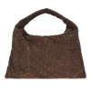 Bottega Veneta Suede Leather Large 'hop' Bag In Brown