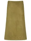 Bottega Veneta Suede Leather Midi Skirt