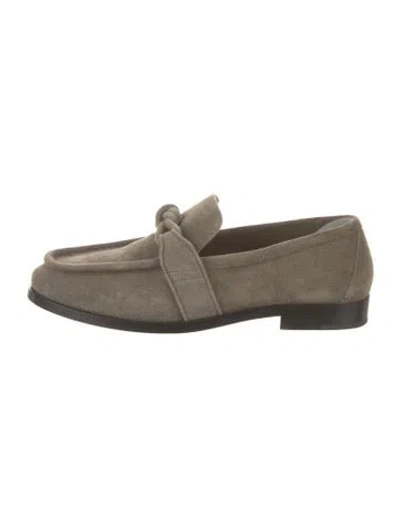 Pre-owned Bottega Veneta Suede Loafers In Green