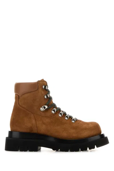 Bottega Veneta Suede Lug Sole Ankle Boot In Animal Print