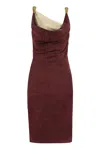 Bottega Veneta Suede Midi-dress In Brown