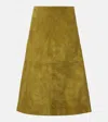 BOTTEGA VENETA SUEDE MIDI SKIRT