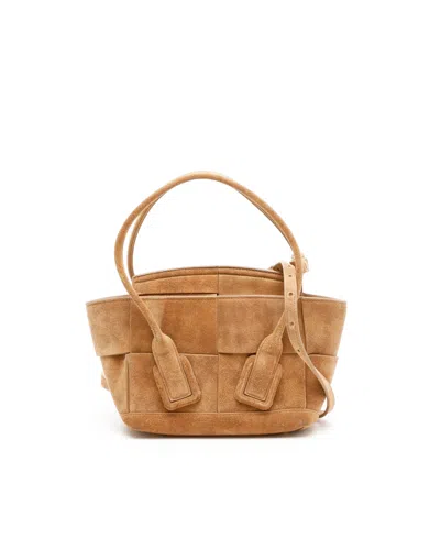 Bottega Veneta Suede Mini Arco Bag In Brown