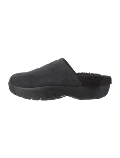 Pre-owned Bottega Veneta Suede Mules In Black