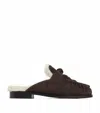 Bottega Veneta Suede-shearling Astaire Mules In Brown