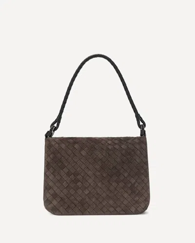 Bottega Veneta Suede Shoulder Bag In Brown