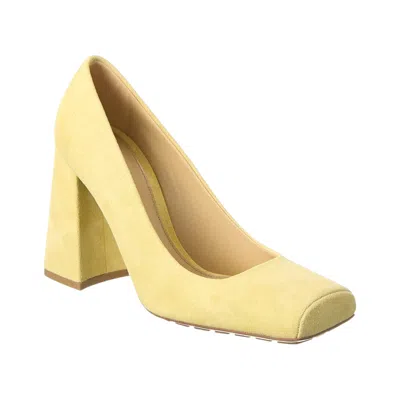 Pre-owned Bottega Veneta Suede Tower Pumps In Yellow