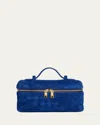 Bottega Veneta Suede Vanity Crossbody Bag In Blue