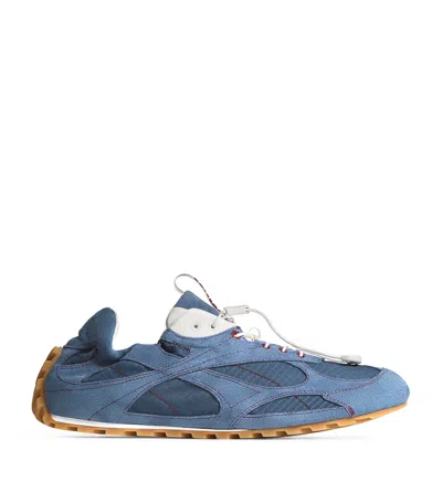 Bottega Veneta Suede-trim Orbit Flash Sneakers In Blue
