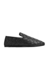 Bottega Veneta Sawyer Blue Slip-on Sneakers With Logo Detail And Intreccio Motif In Leather Man In Black