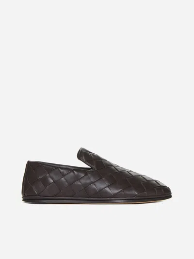 Bottega Veneta Leather Intrecciato Sunday Slippers In Fondant
