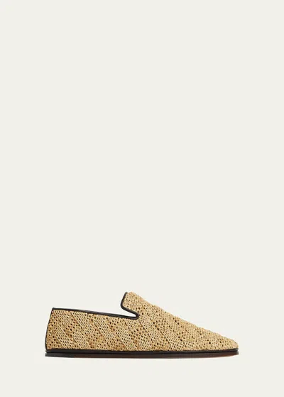 BOTTEGA VENETA SUNDAY RAFFIA SLIPPER LOAFERS