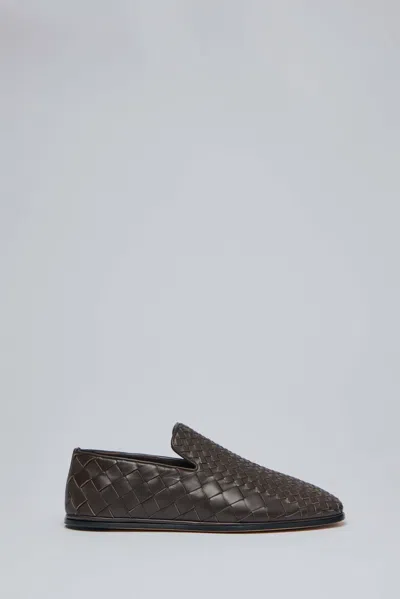 Bottega Veneta Sunday Slipper Nappa Intreccio/fondant In Brown