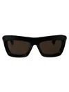 Bottega Veneta Womens Black Bv1283s Rectangular-frame Acetate Sunglasses In 001 Black Black Brown