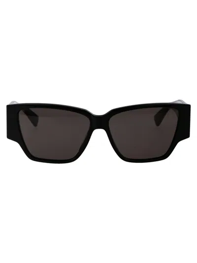 Bottega Veneta Black Bold Triangle Stud Squared Sunglasses