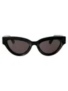 Bottega Veneta Black Sharp Cat-eye Sunglasses In 001 Black Black Grey