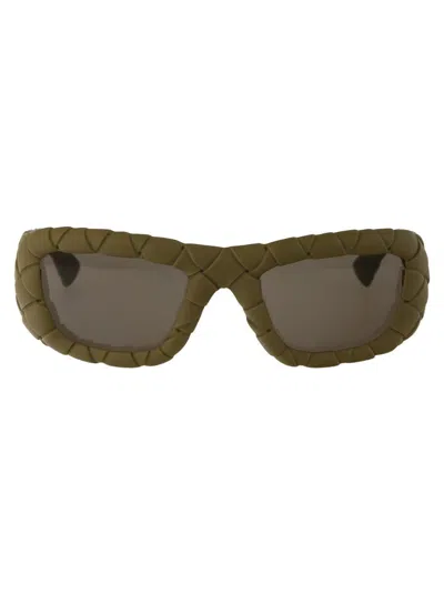 Bottega Veneta Bv1303s Sunglasses In 002 Green Green Brown