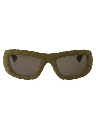 Bottega Veneta Sunglasses In 002 Green Green Brown