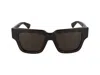 Bottega Veneta Logo-plaque Square-frame Sunglasses In 002 Havana Crystal Brown