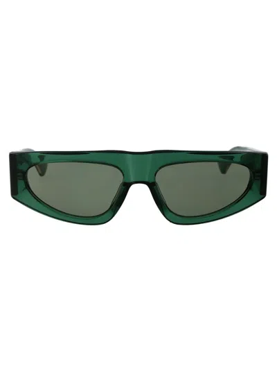 Bottega Veneta Sunglasses In 003 Green Crystal Green