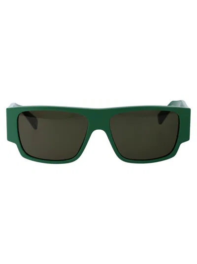 Bottega Veneta Men's Bold Triangle Stud Bv1286s 57mm Square Sunglasses In 003 Green Green Green