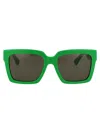 Bottega Veneta Womens Green 6j000394 Bv1212s Rectangle-frame Acetate Sunglasses In 003 Green Green Green