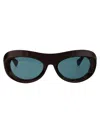 Bottega Veneta Brown Scoop Round Acetate Sunglasses In 004 Brown Brown Green