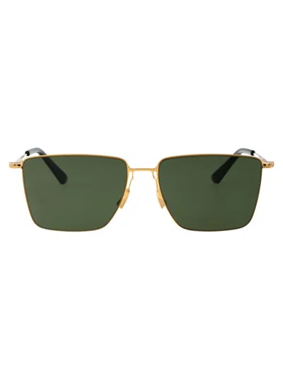 Bottega Veneta Sunglasses In 004 Gold Gold Green