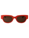 Bottega Veneta Orange Acetate Sunglasses In Red