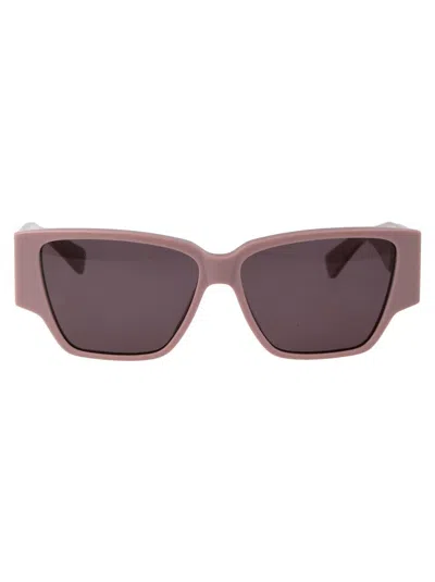 Bottega Veneta Acetate Pink Sunglasses In Brown