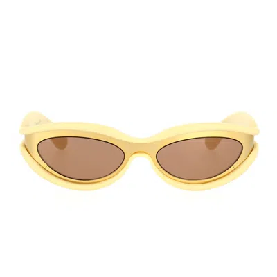 Bottega Veneta Sunglasses In 005 Gold Gold Brown