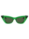 Bottega Veneta Eyewear Cat-eye Frame Sunglasses In 010 Green Green Green